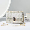 Woolen Twist Lock Shoulder Bag Versatile Women's Bag Gold Silk Contrast Color