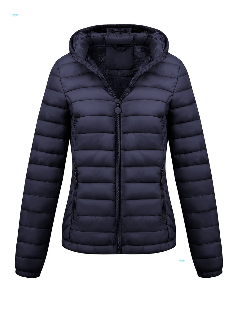 Women's Lightweight Hooded Winter Jacket Nylon Material