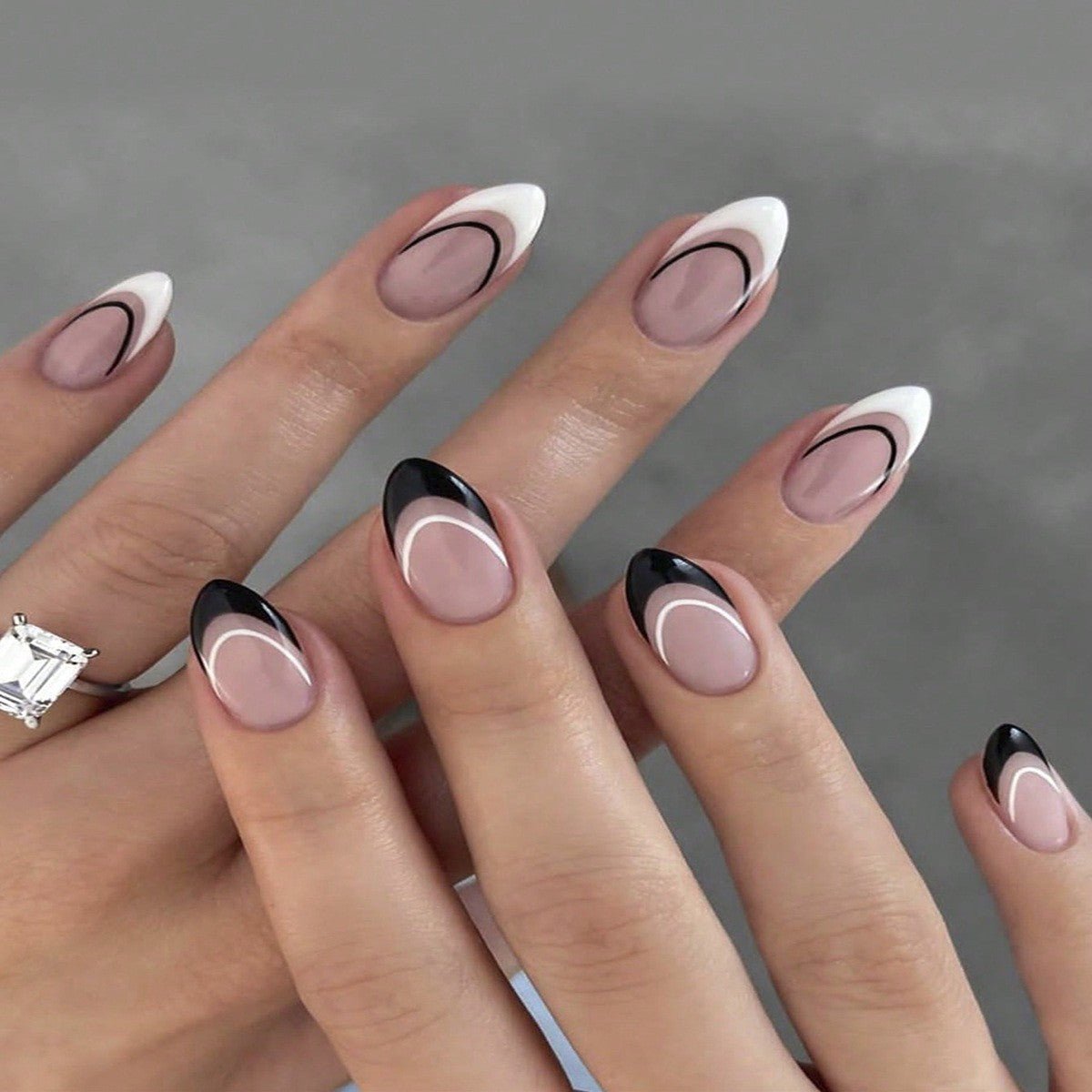 Almond Wear Nail Simple Frosted Glossy Fake Nail Tip - Eshtree