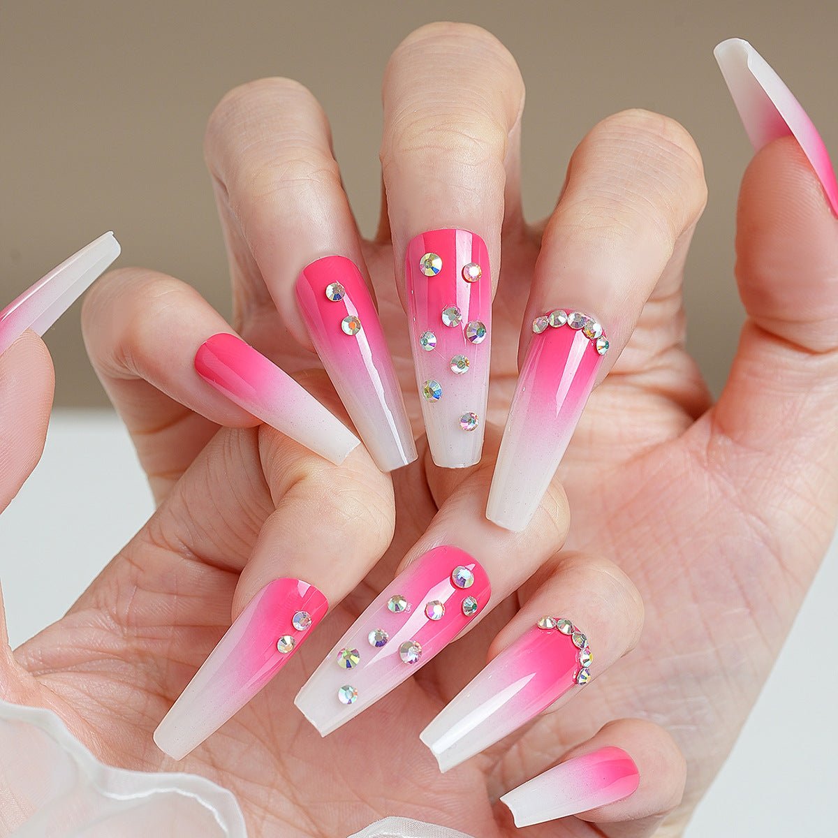 Almond Wear Nail Simple Frosted Glossy Fake Nail Tip - Eshtree