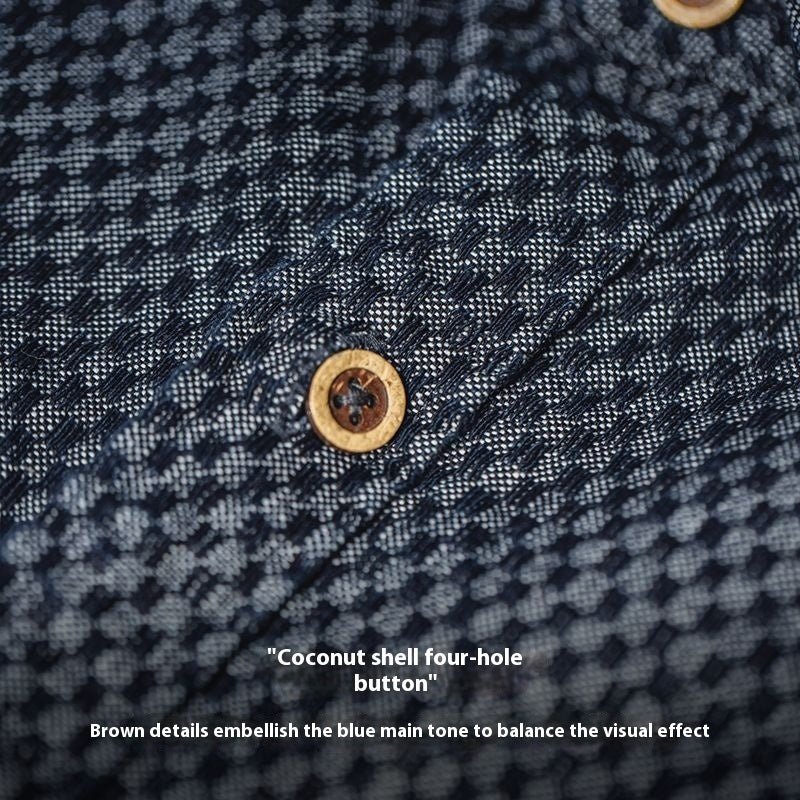 American Retro Chessboard Plaid Denim Shirt Jacket Loose - Eshtree