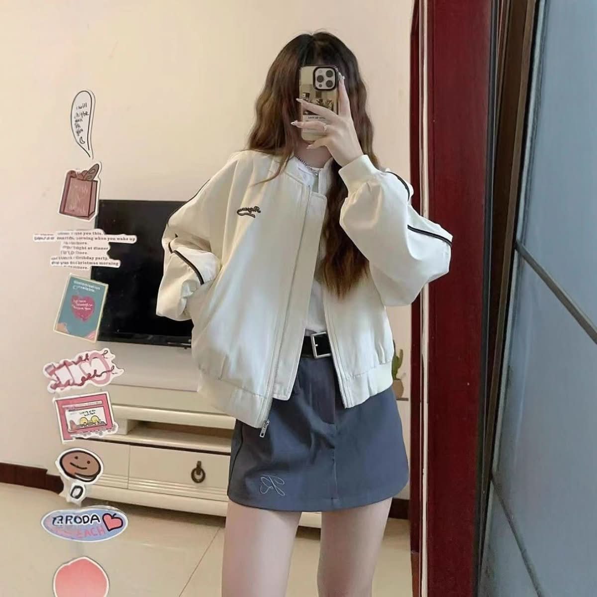 American Retro Loose Versatile Casual Short Jacket For Petite - Eshtree