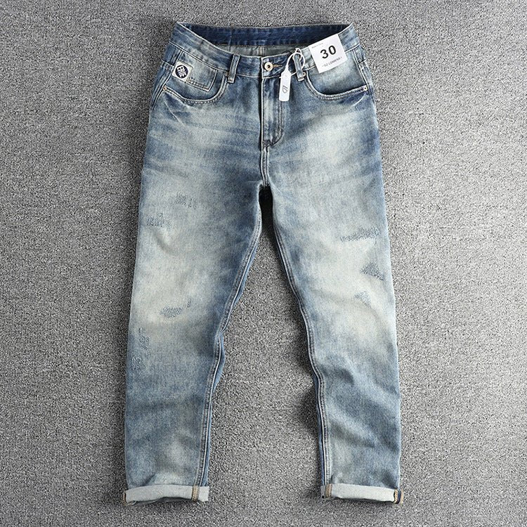 American Retro Washed Jeans For Men - Eshtree