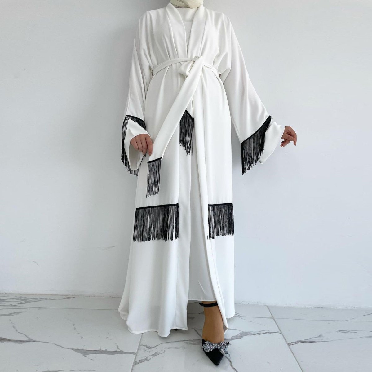 Arab Dubai Ethnic Clothes Middle East Abaya Coat Tassle Fashion Dress - Eshtree