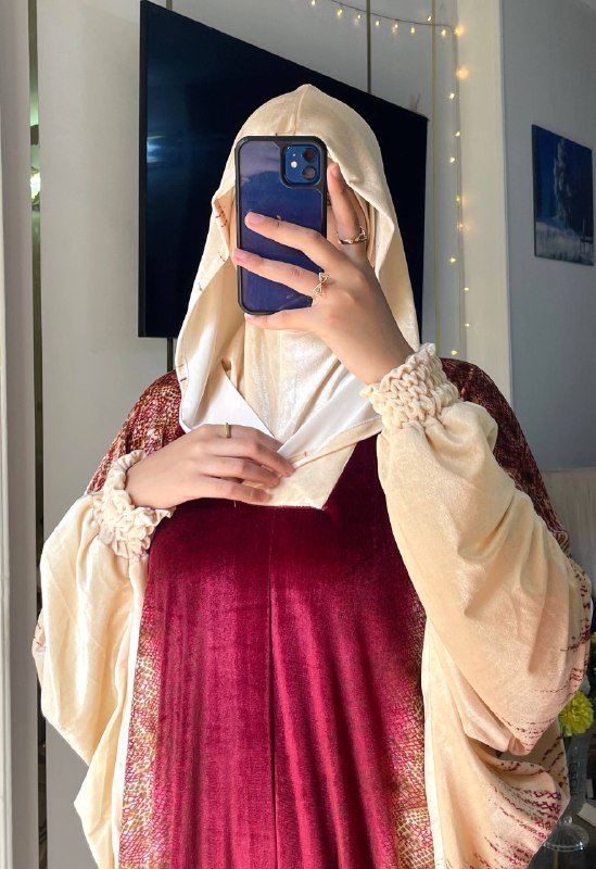 إسدال صلاة حريمي بخامة قطيفة فرنساوي تيجر - Eshtree