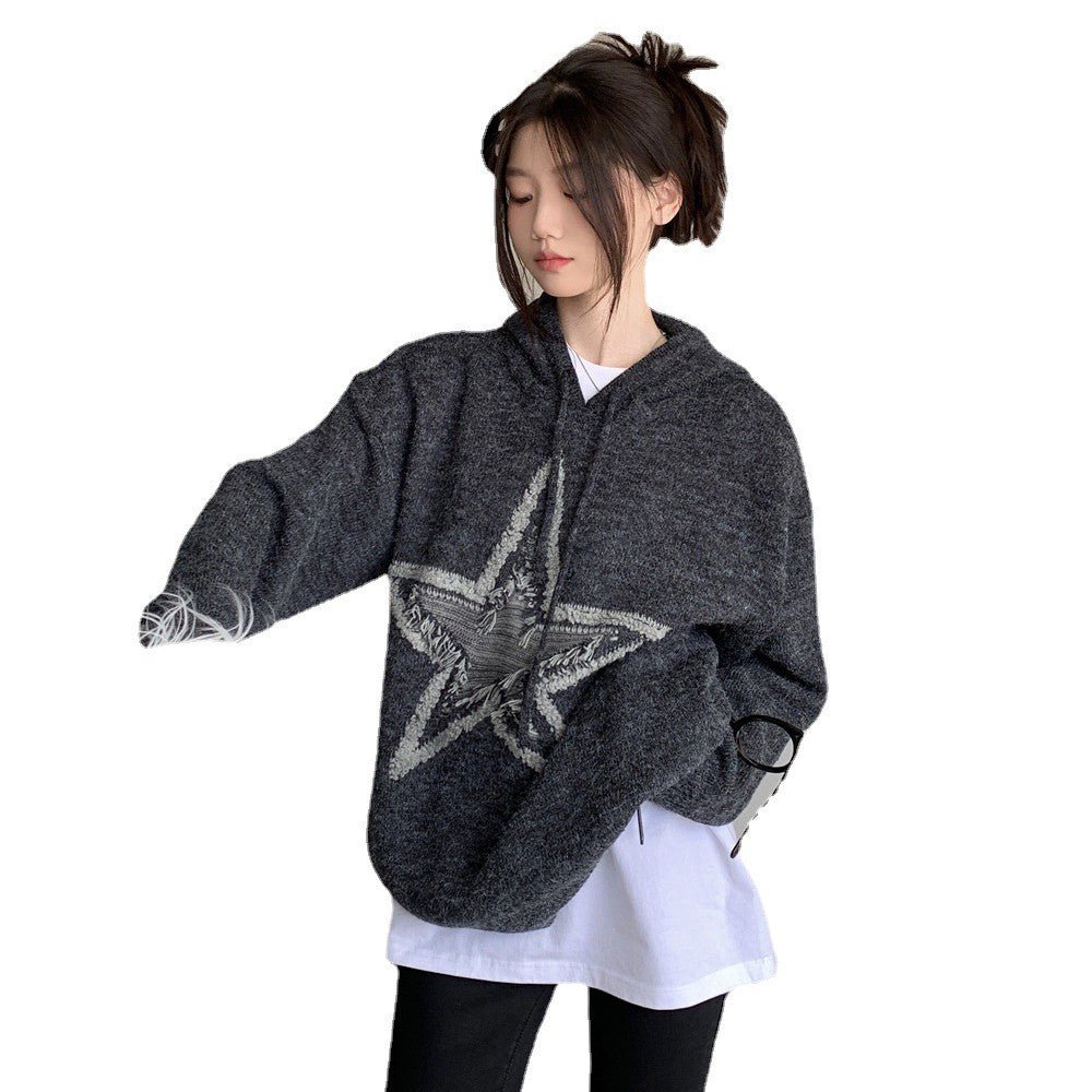 Autumn And Winter American Vintage Old Five - pointed Star Sweater - Eshtree