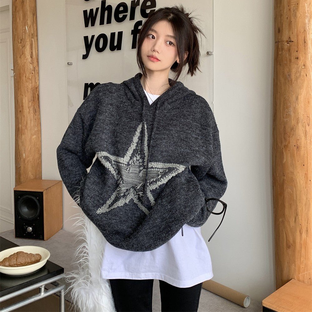 Autumn And Winter American Vintage Old Five - pointed Star Sweater - Eshtree