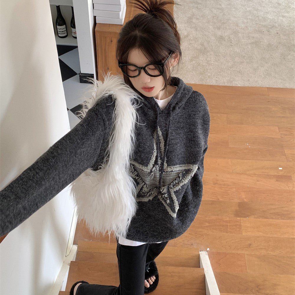 Autumn And Winter American Vintage Old Five - pointed Star Sweater - Eshtree