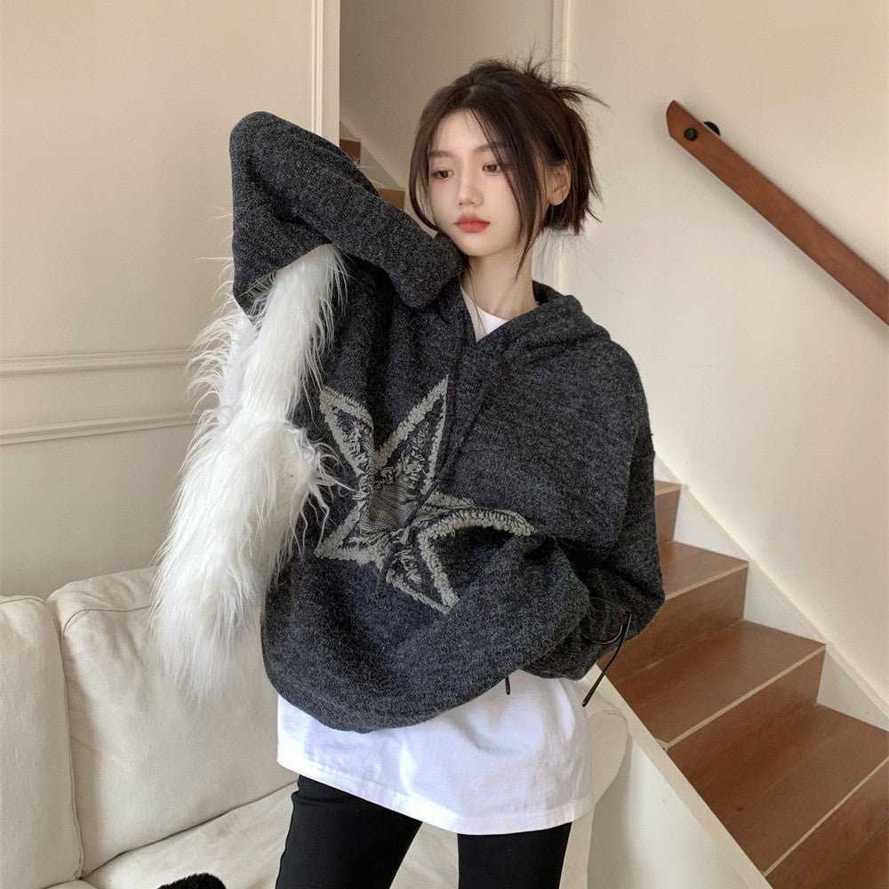 Autumn And Winter American Vintage Old Five - pointed Star Sweater - Eshtree