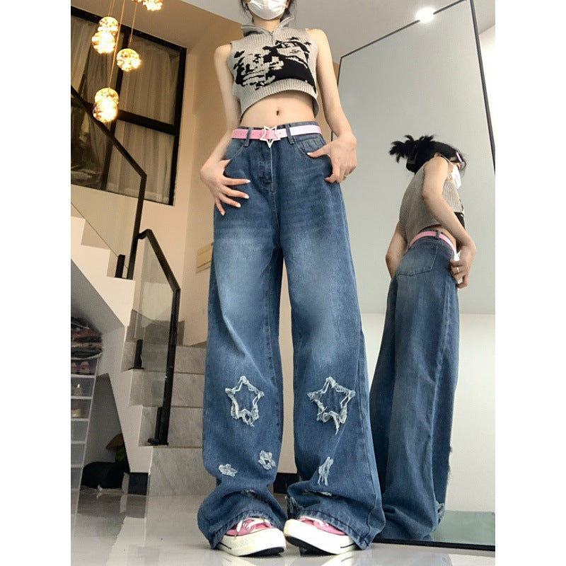 High Street Star Embroidered Jeans Girl