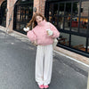 Korean College Style Thickened Long Sleeve Cotton Coat Flower Cotton-padded Jacket