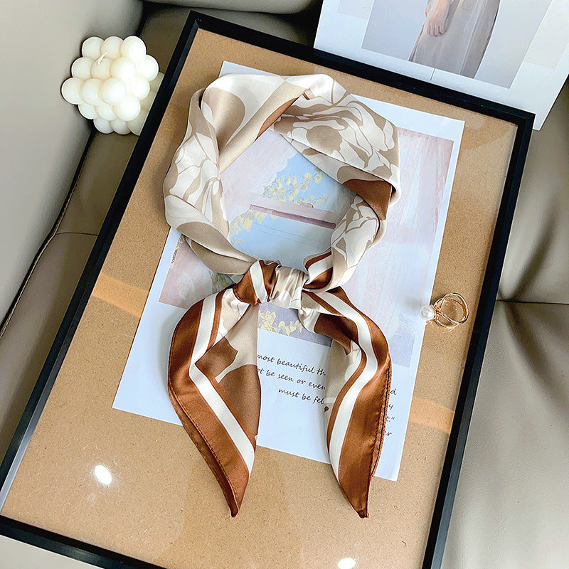 Good-looking Creative Women's Fresh Simple Floral Printed Square Scarf