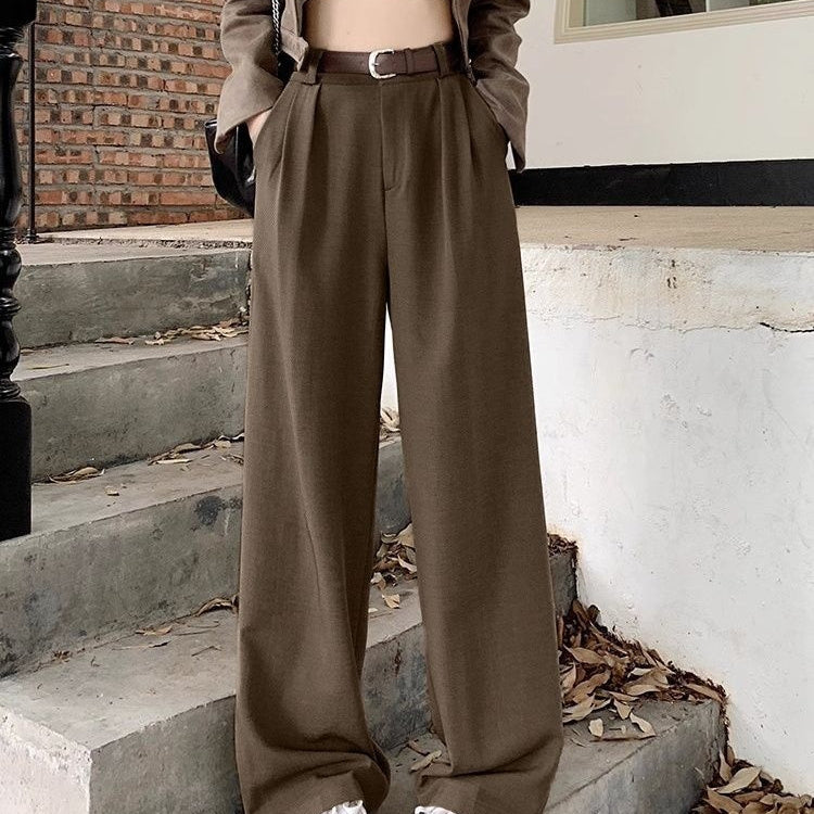 Loose, Casual, Stylish, Slimming Straight-leg Wide-leg Trousers