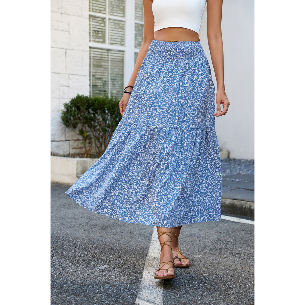 Floral Slim-fitting High Waist Skirt For Women