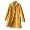 Wool Pearl Buckle Double-faced Woolen Goods Women's Doll Collar Mid-length Coat