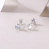 Frozen Frame - Set With 0.5-carat Top-quality Moissanite S925 Silver And Platinum-plated Stud Earrings, A Fashionable And Trendy Accessory That Can Be Tested With A Diamond Pen In Gold Rose Gold