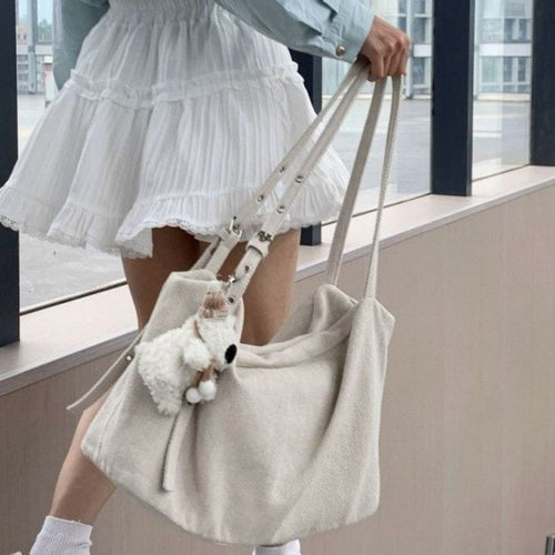 Korean Style Idle Style Large Capacity Canvas Tote Bag