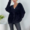 Women's Imitation Mink Pocket Knitted Cardigan For Autumn And Winter