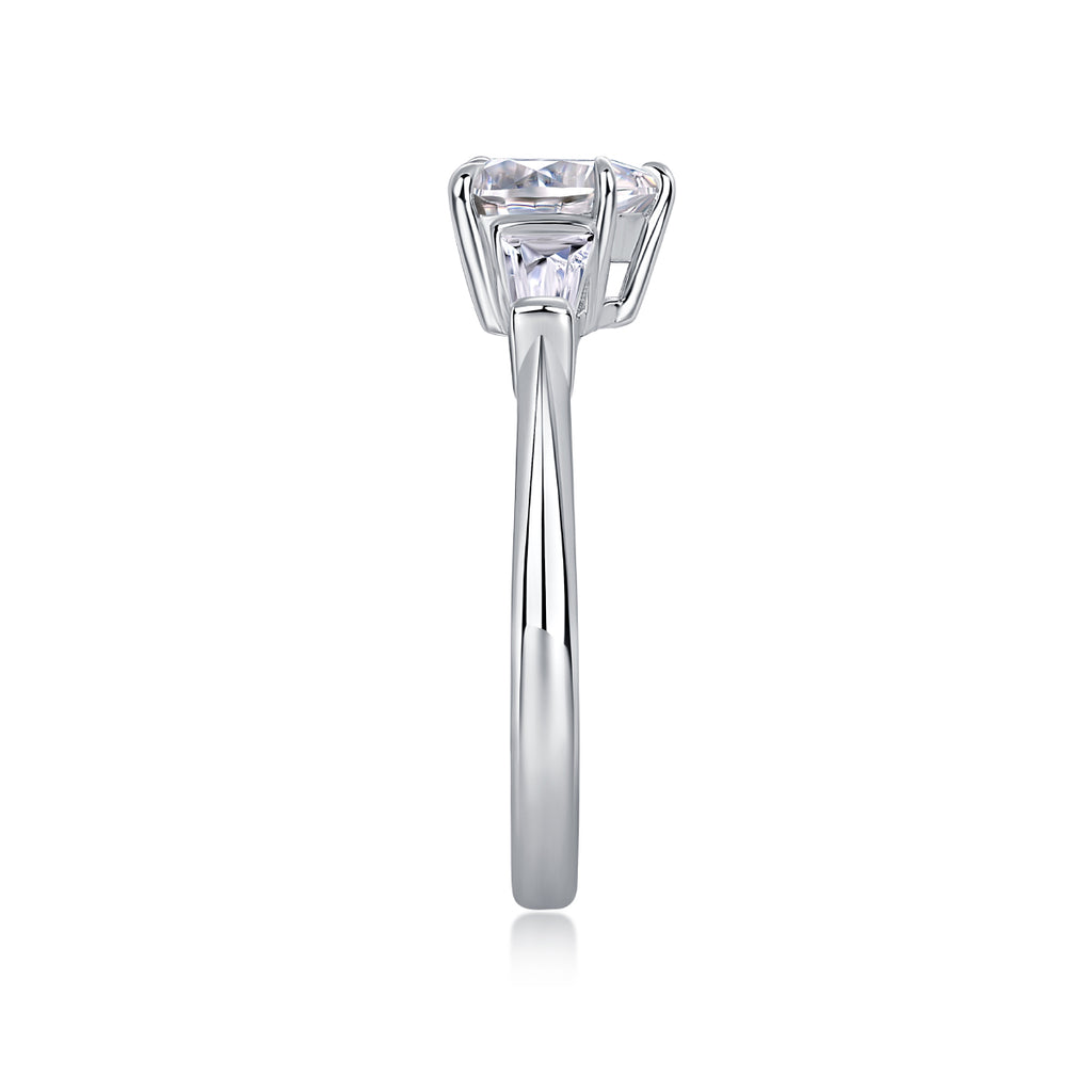 Love Comes From The Heart - A Wedding Ring Set With Top-quality Moissanite S925 Silver And Platinum-plated Diamond Can Be Tested With A Diamond Pen