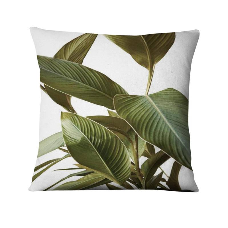 Floral Digital Print Pillowcase Green Plant Cushion Cover