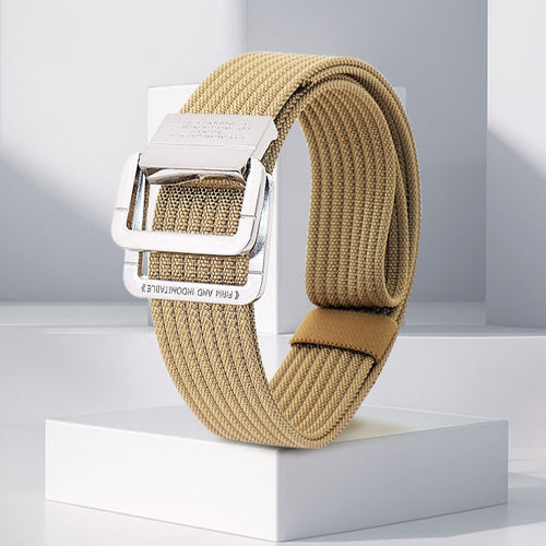 Alloy Double Ring Buckle Woven Nylon Tactical Sports Outdoor Waist Belt