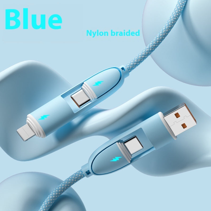 Four-in-one Silicone Fast Charge Data Cable