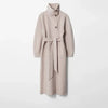 Retro Solid Stand Collar Long Tweed Coat Women