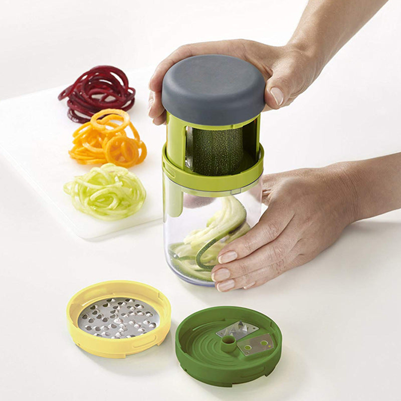 Hand - Held Rotary Vegetable Cutter Three - In - One Function
