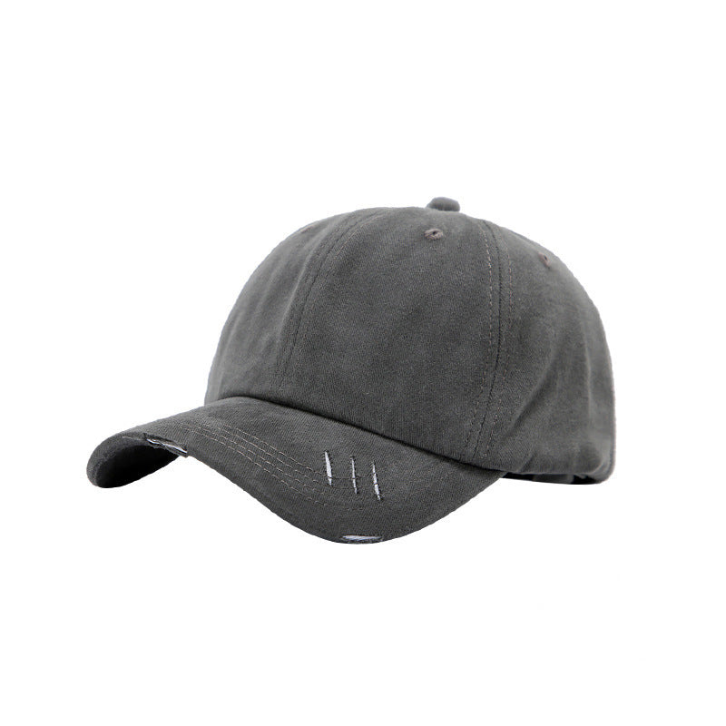 Make Old Ripped Style Curved Brim Sun-shade Baseball Cap