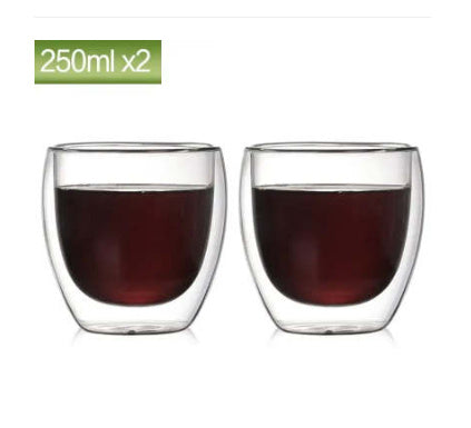 New 6Pcs Double  shot Glass double Wall Espresso
