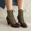 Retro British Style Cone-shaped Heel Martin Boots