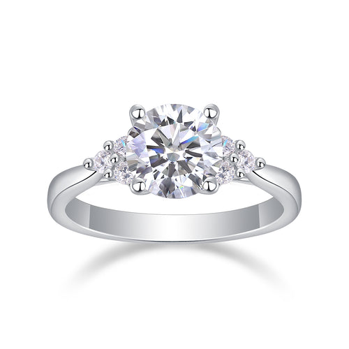 Galaxy Light - A Wedding Ring Set With 2-carat Top-quality Moissanite S925 Silver And Platinum-plated Diamond. The Ring Can Be Inspected With A Diamond Pen