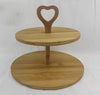 Bamboo Three-layer Cake Inventory Heart Snacks Wooden Tray Kitchen Tools