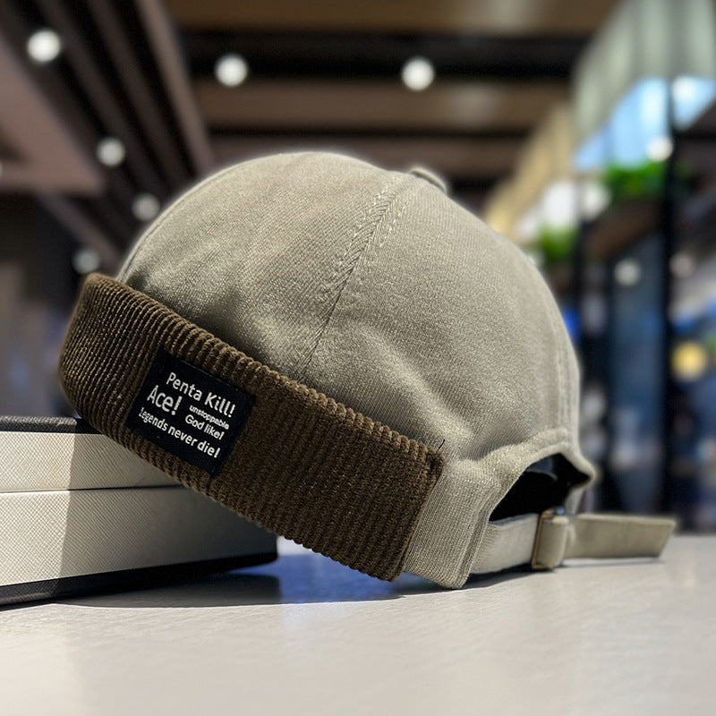 Corduroy Brimless Skullcap Women's Hip Hop