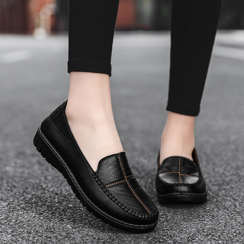 Women's Flat Casual Slip-on Leather Shoes