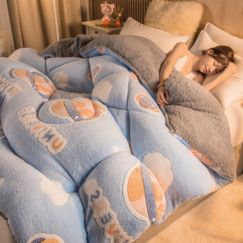دفء في قلب لحاف شتوي سميك، سميك للغاية، مفرد ومزدوج