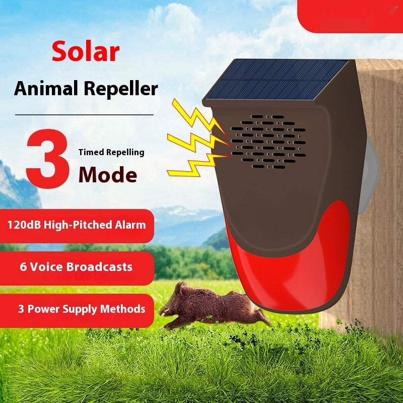 Solar Infrared Alarm Animal Drive Warning Indicator