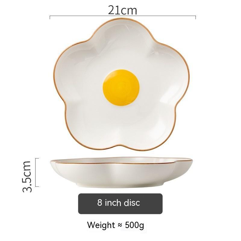 Simple SUNFLOWER Ceramic Poached Egg Household Creative Tableware