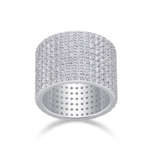 Bright Stars - A Wedding Ring Set With Top-quality Moissanite S925 Silver And Platinum-plated Diamond. The Ring Can Be Inspected With A Diamond Pen