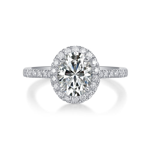 Audrey - Set With Top-quality Moissanite S925 Silver And Platinum-plated Diamond Wedding Ring. The Ring Can Be Inspected With A Diamond Pen