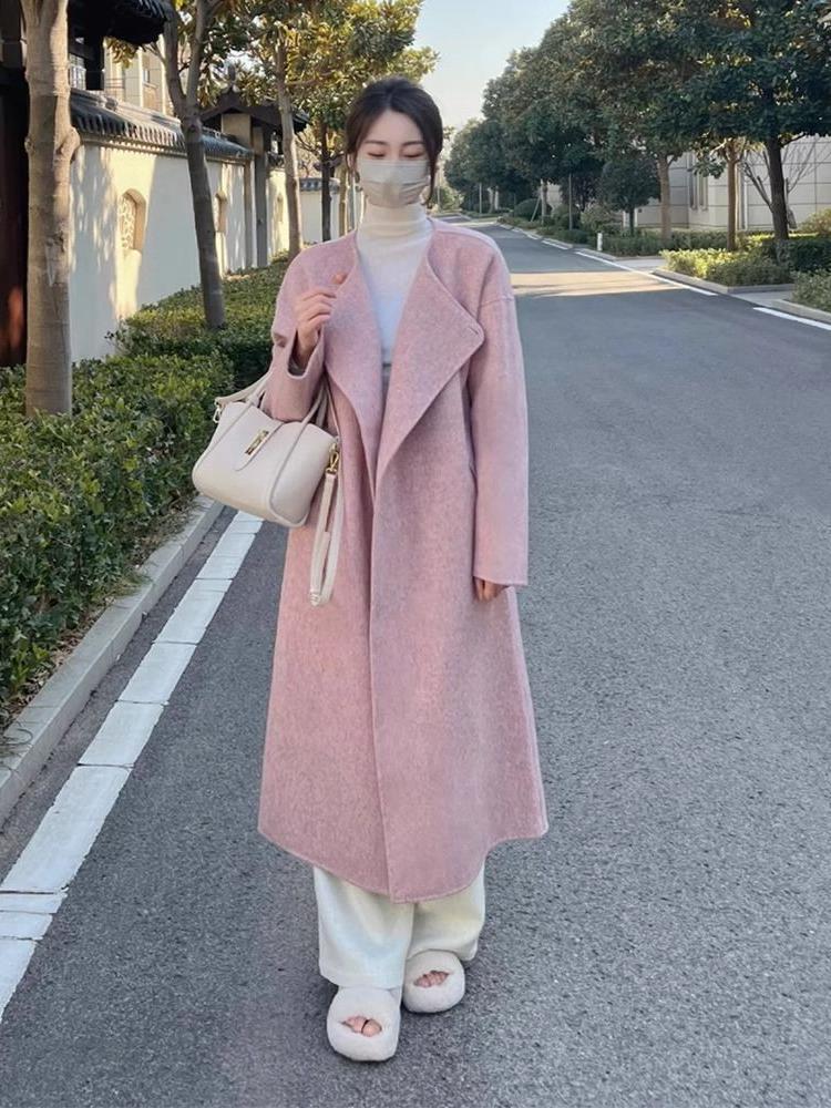 New Korean Style Small Loose Slimming Woolen Overcoat