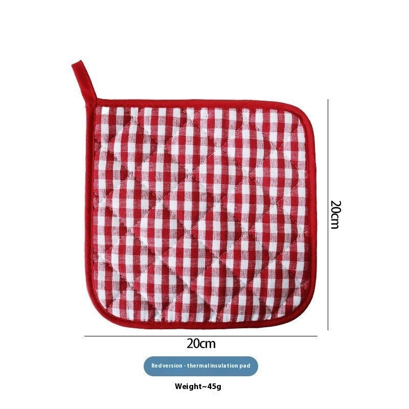 Cotton Yarn-dyed Plaid Baking Gloves Scald Preventing Met