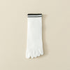 Breathable Sweat Absorbing Five Finger Striped Mid-calf Length Socks