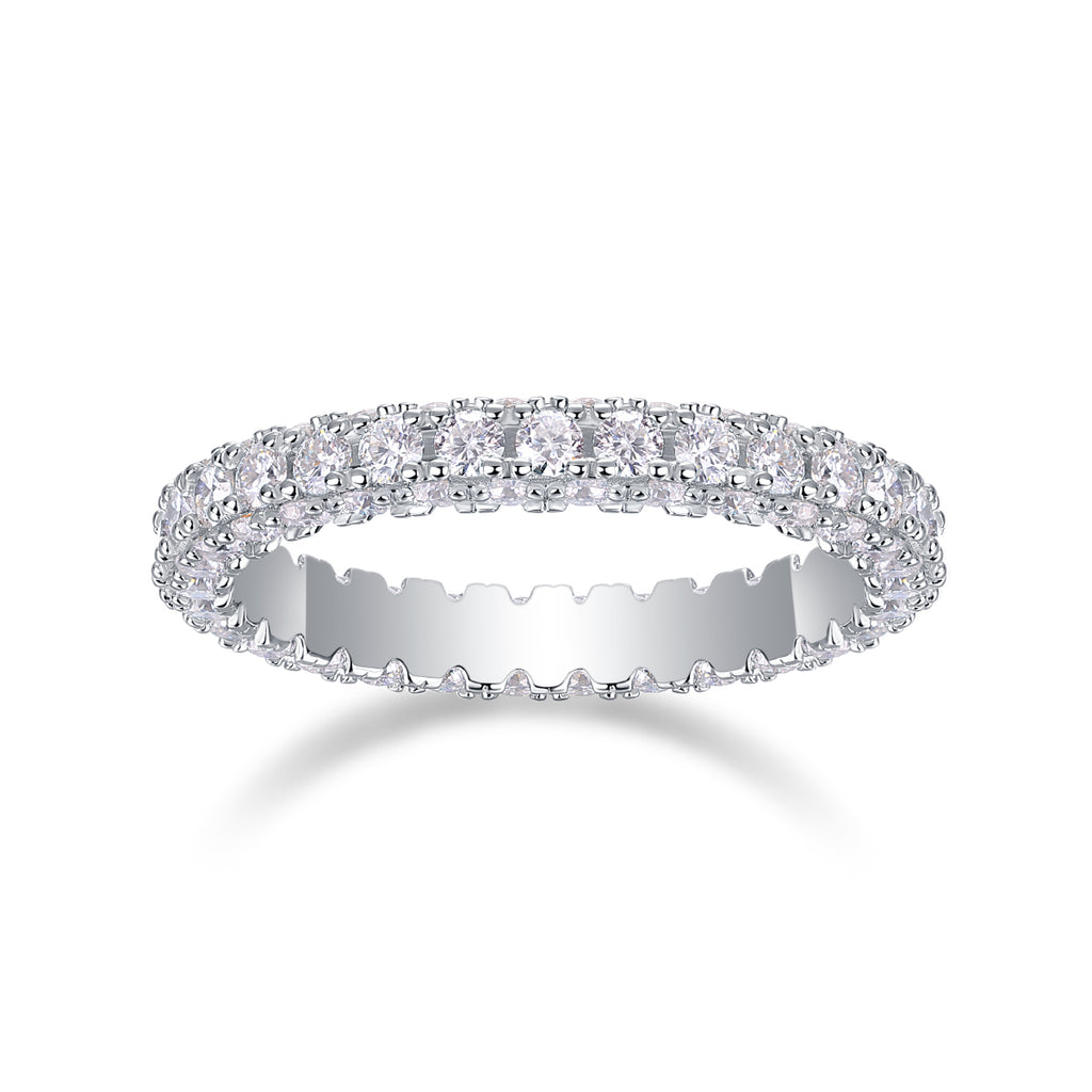 Pond Moonlight - A Wedding Ring Set With Top-quality Moissanite S925 Silver And Platinum-plated Diamond. The Ring Can Be Inspected With A Diamond Pen