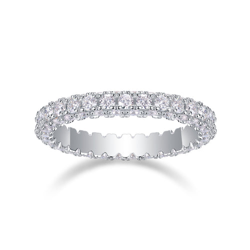 Pond Moonlight - A Wedding Ring Set With Top-quality Moissanite S925 Silver And Platinum-plated Diamond. The Ring Can Be Inspected With A Diamond Pen