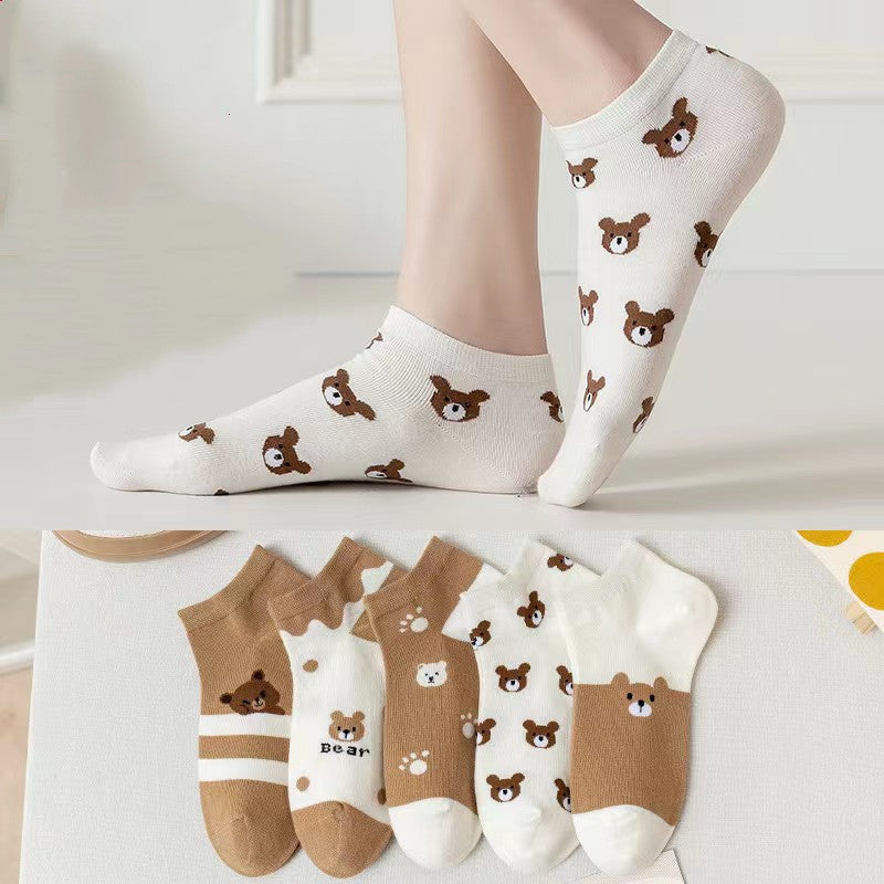 Short Tube Bear Socks High Quality Cute Cartoon Women's Socks