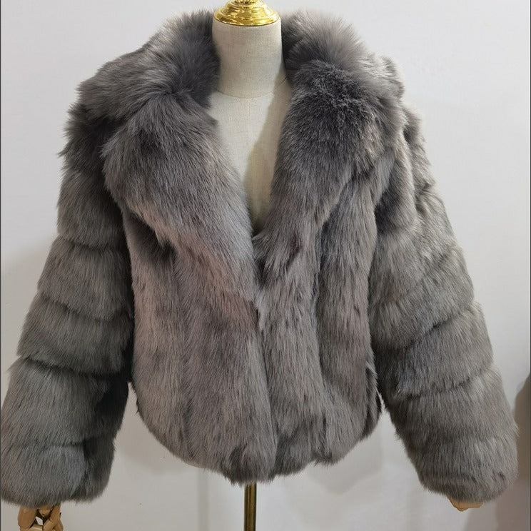 Coat Imitation Fox Fur Women's Clothing