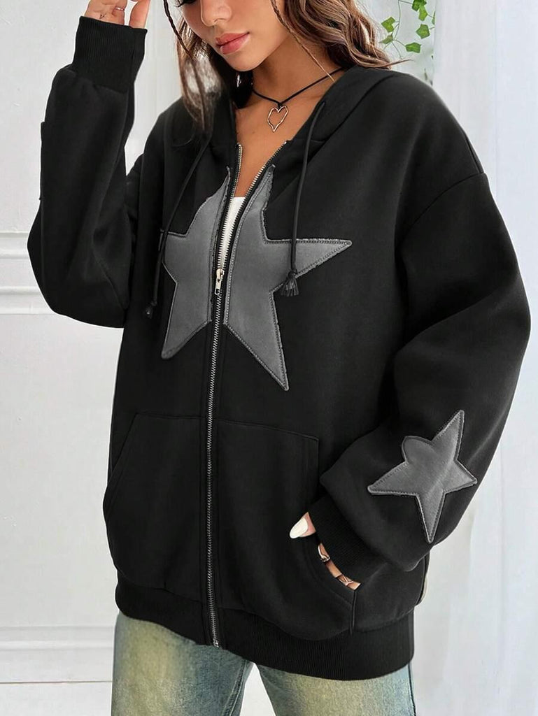 Loose-fit Hooded Cardigan Women's Jacket