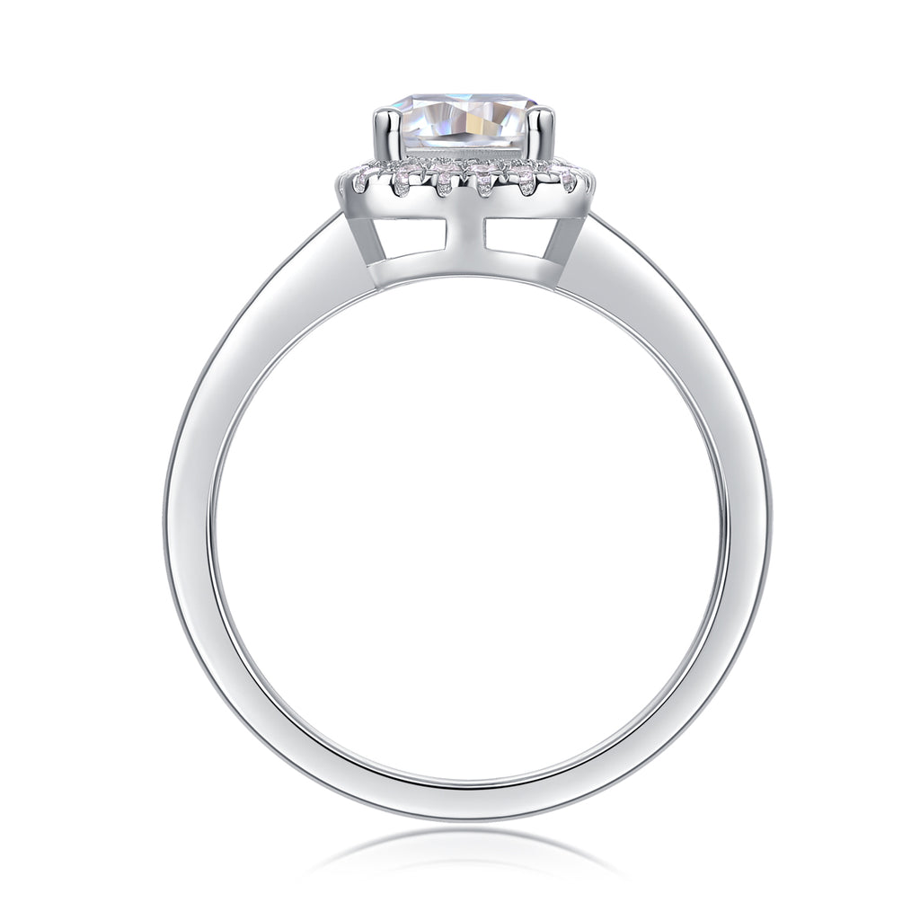 The Passionate - Set With Top-quality Moissanite S925 Silver And Platinum-plated Diamond Wedding Ring Can Be Inspected With A Diamond Pen