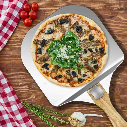 12 Inch Pizza Peel Oven Aluminium Foldable Wood Handle And Pizza Paddle